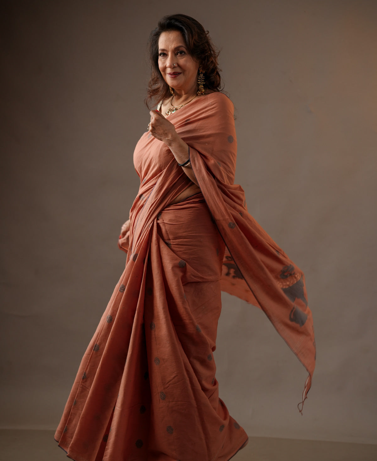 Manjistha Keshar Yali Jamdani Saree