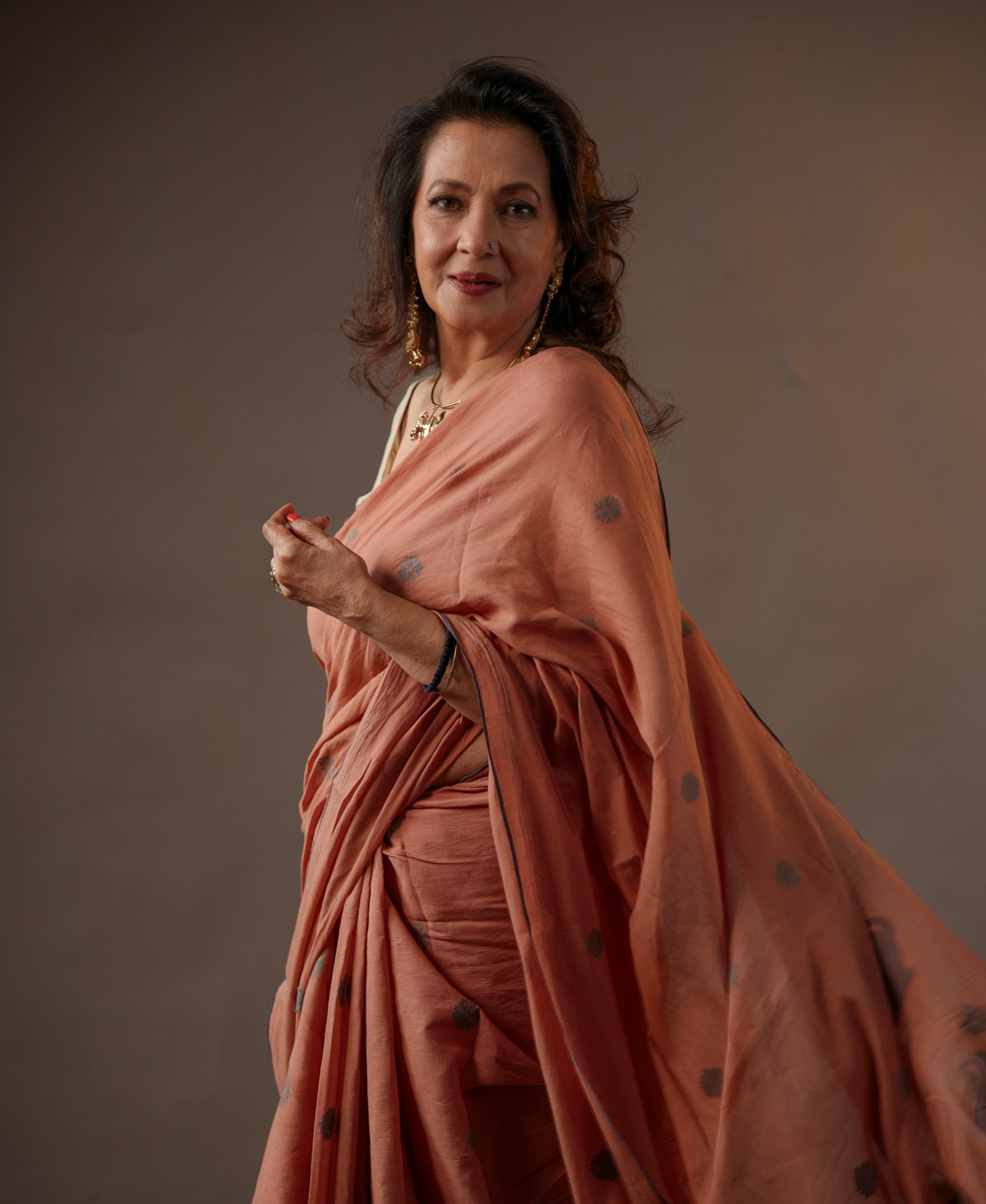 Manjistha Keshar Yali Jamdani Saree