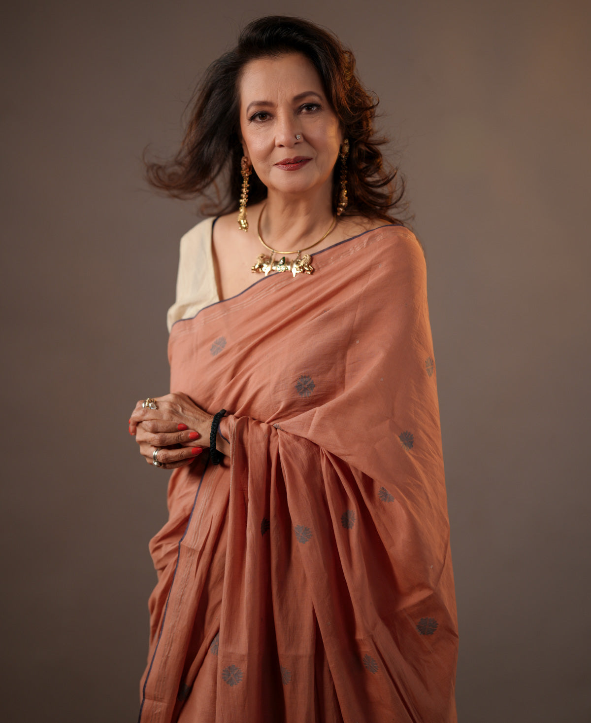 Manjistha Keshar Yali Jamdani Saree