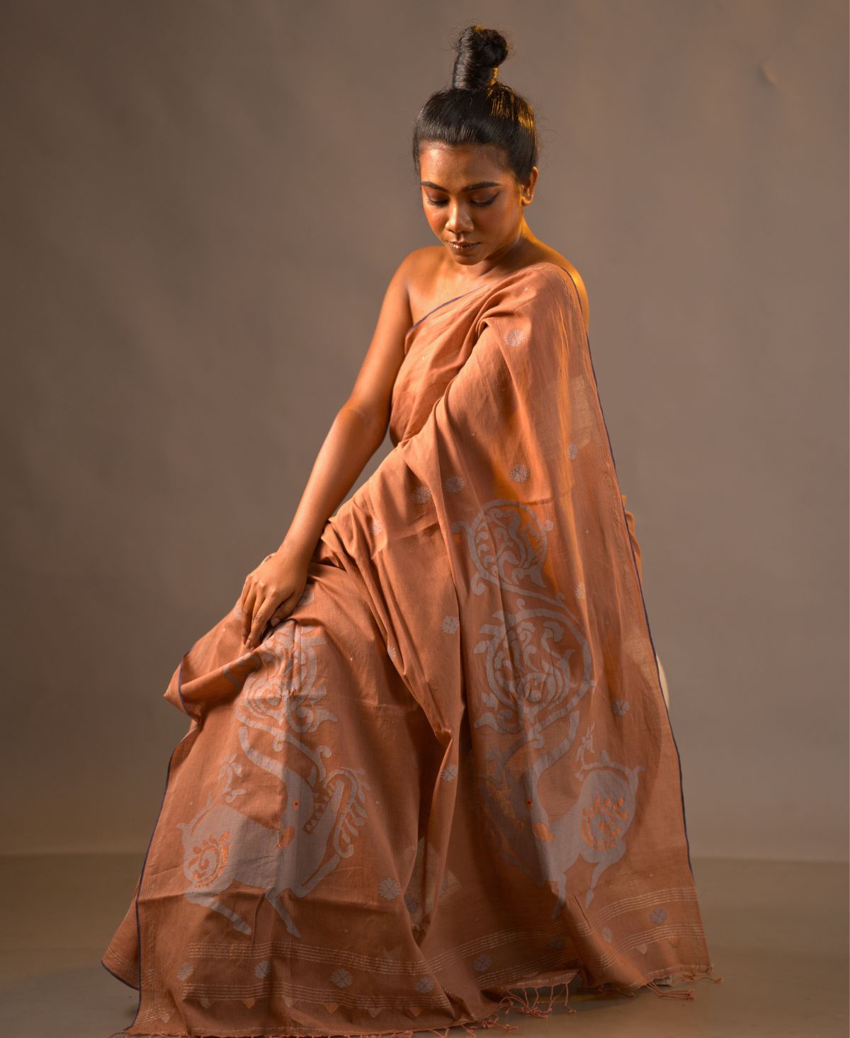 Mrittika Lata Yali Jamdani Saree