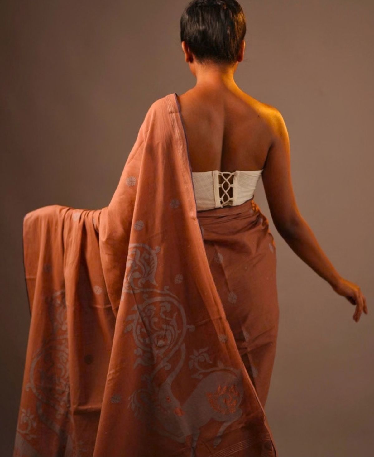 Mrittika Lata Yali Jamdani Saree