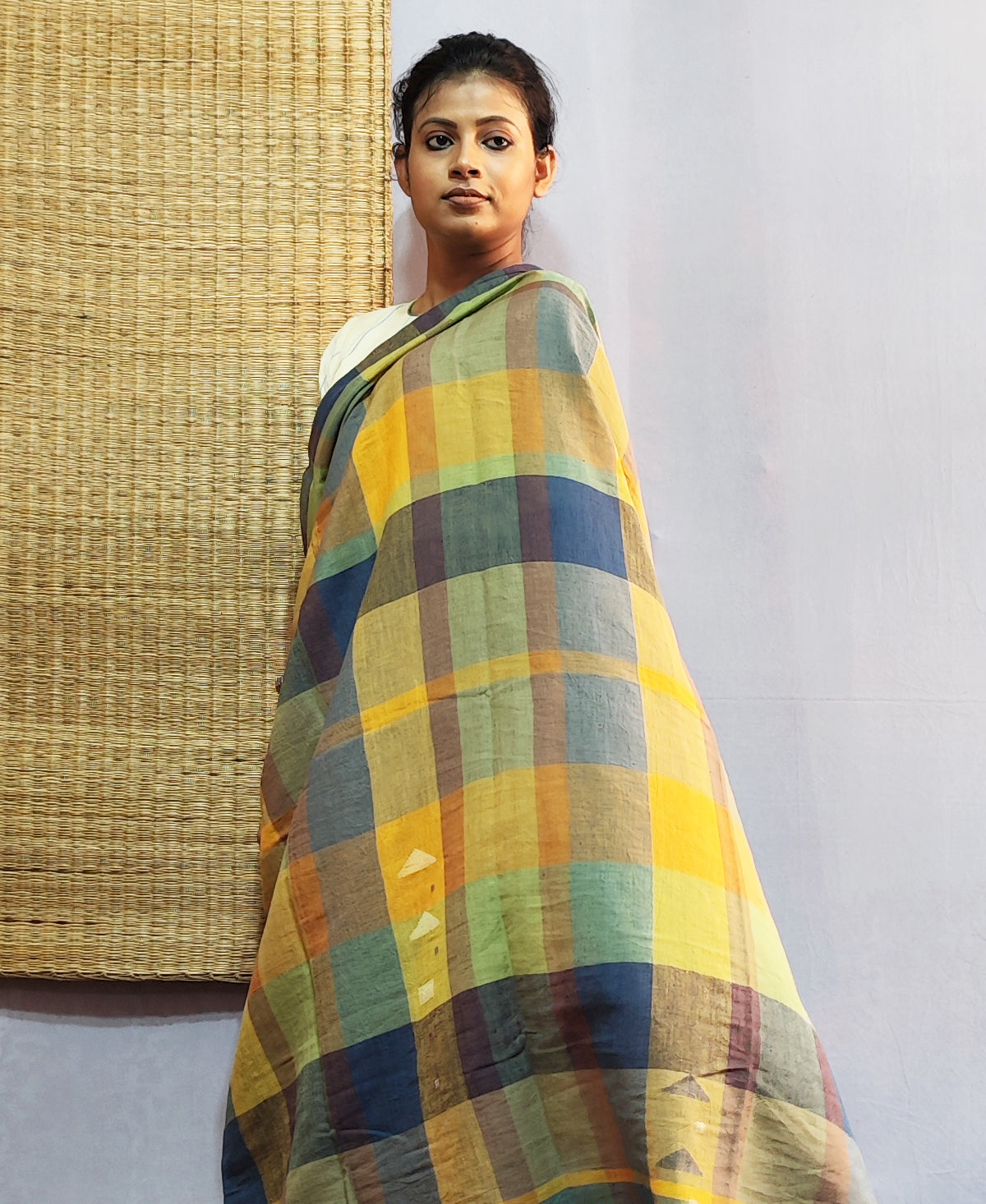 Gamcha Check Cotton Jamdani Saree