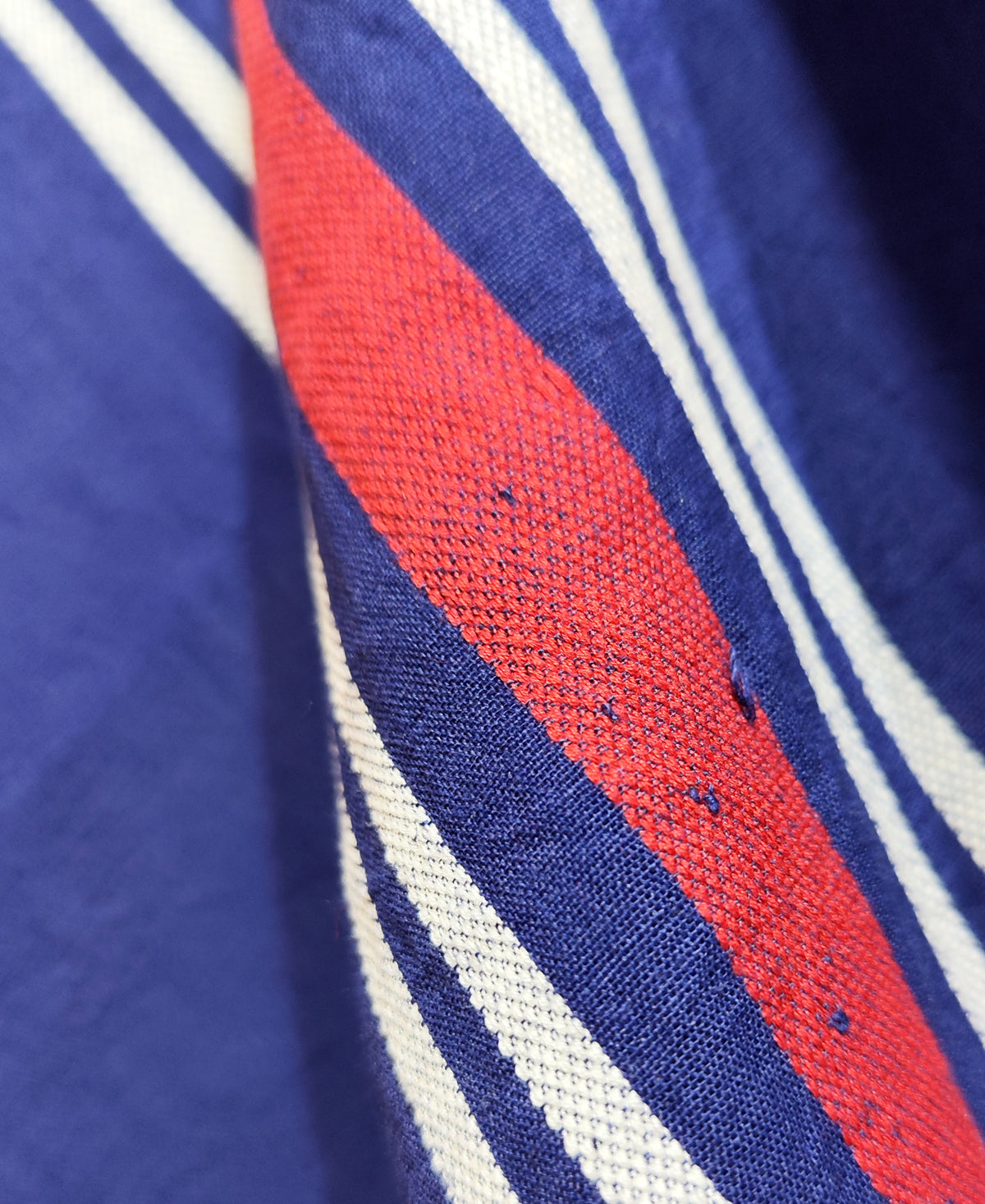 Purba Pallav Deep Indigo Tribal Stripe Saree