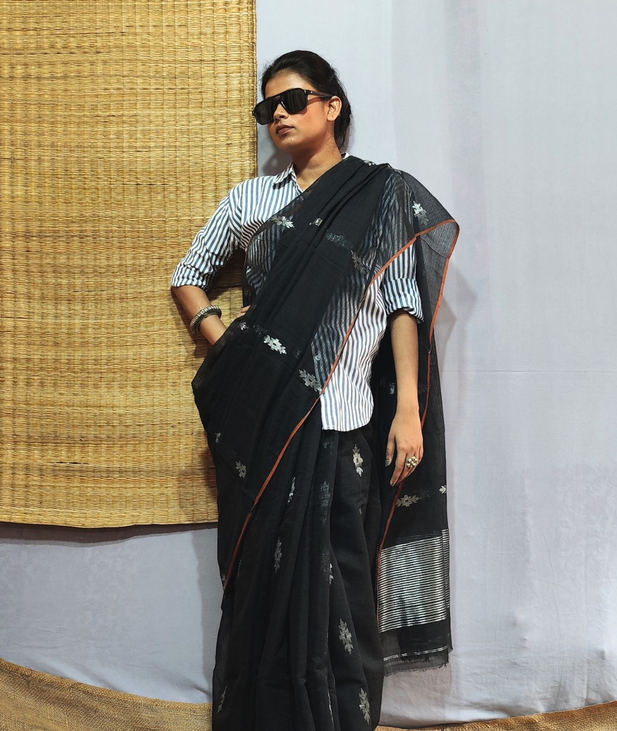 Krishnakoli Silk Cotton Jamdani Saree