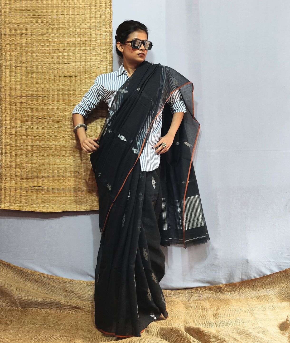 Krishnakoli Silk Cotton Jamdani Saree