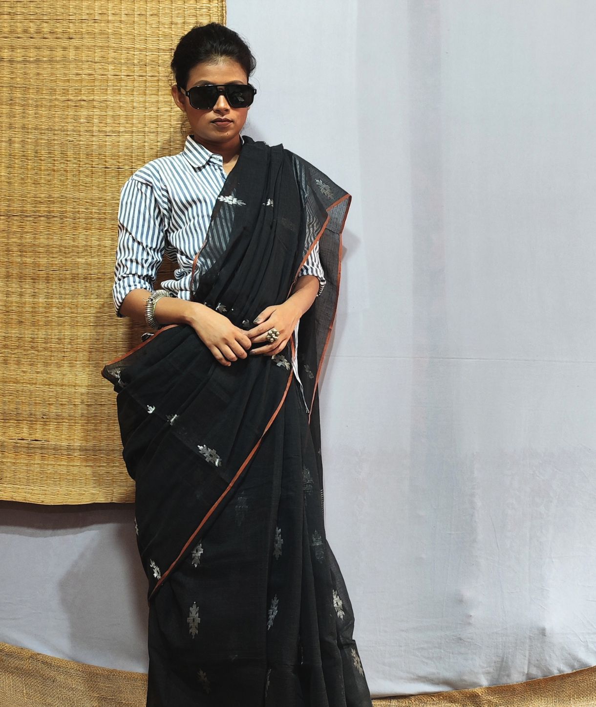 Krishnakoli Silk Cotton Jamdani Saree