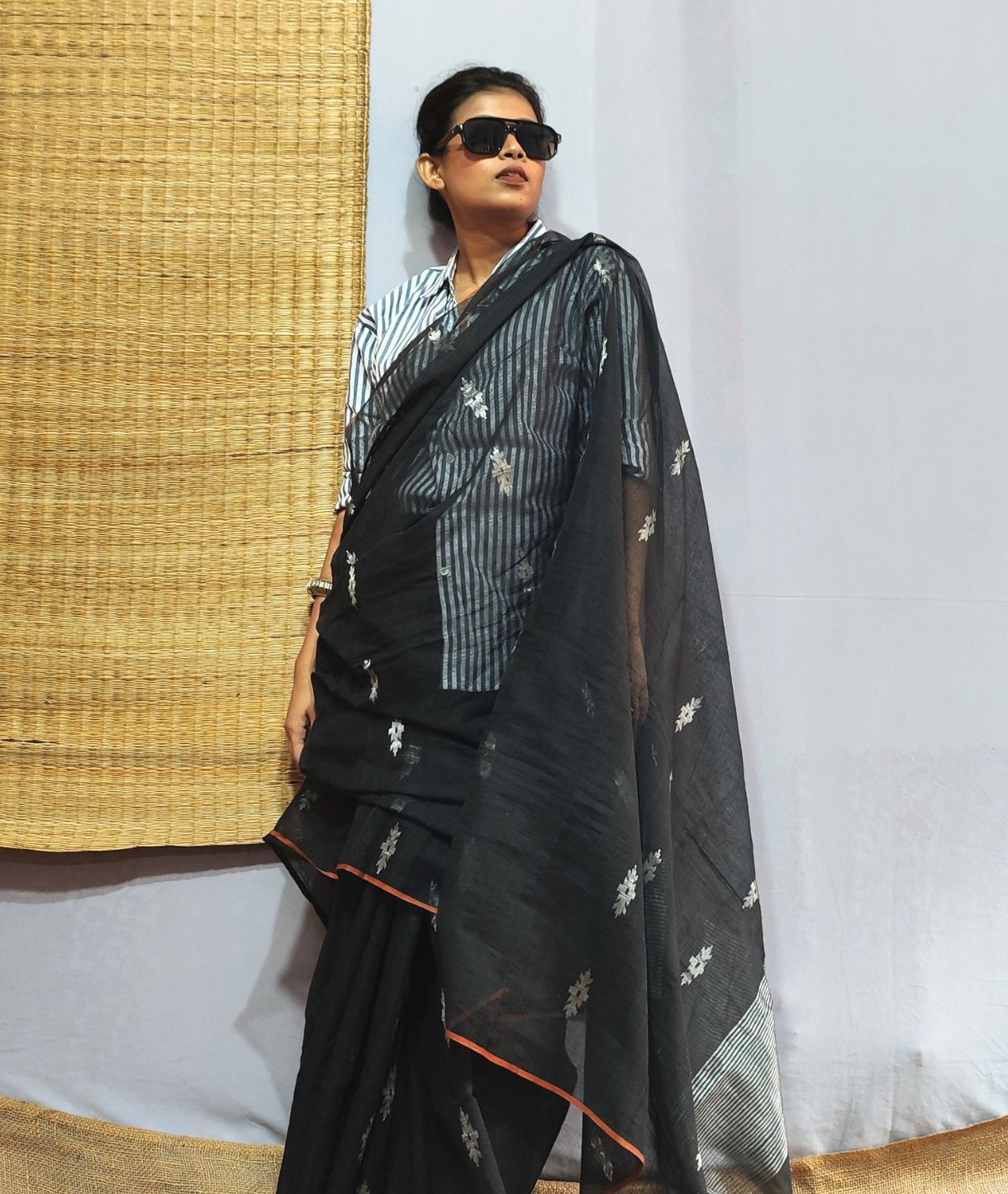 Krishnakoli Silk Cotton Jamdani Saree