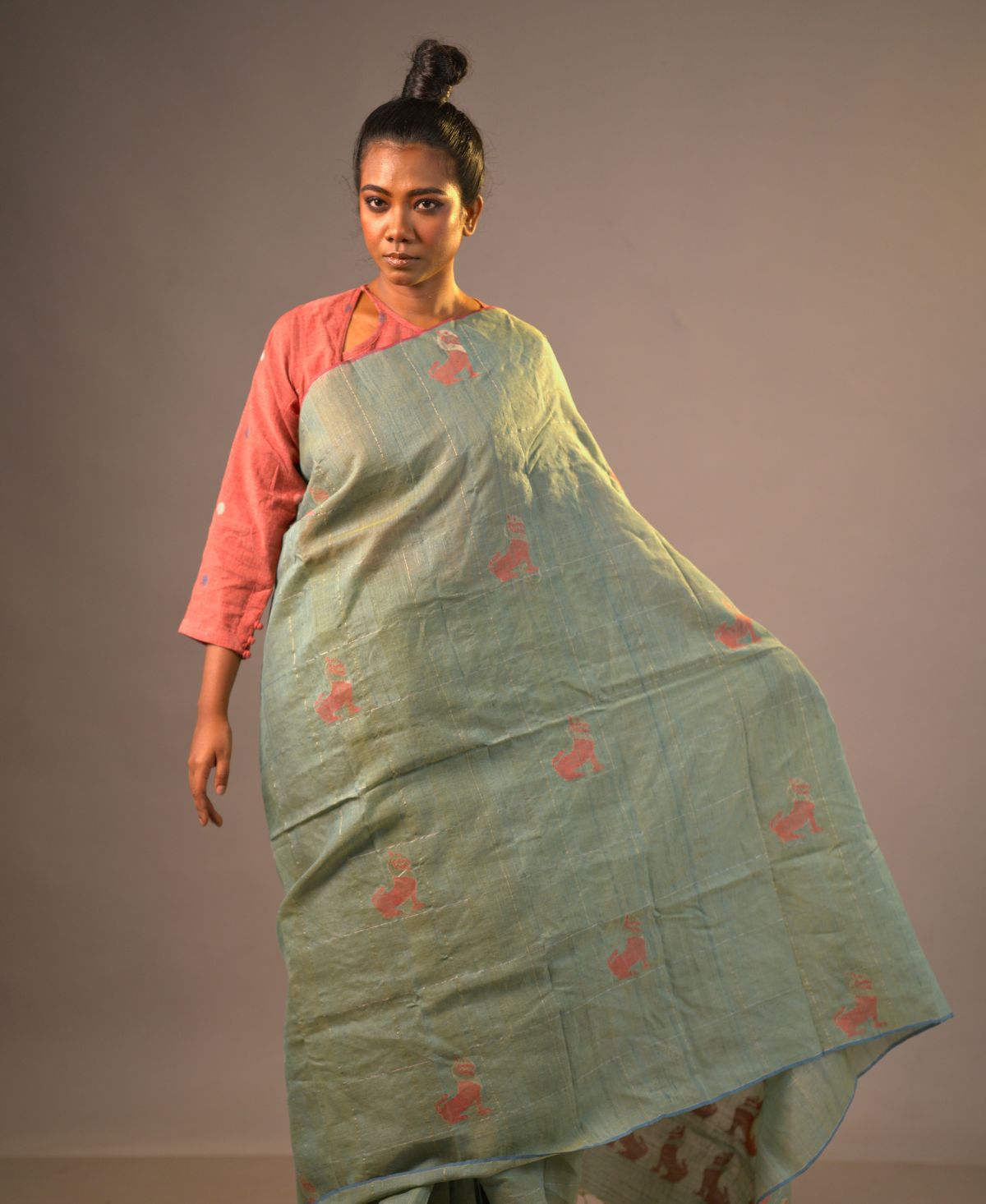 Rupali Rekha Yali Jamdani Saree
