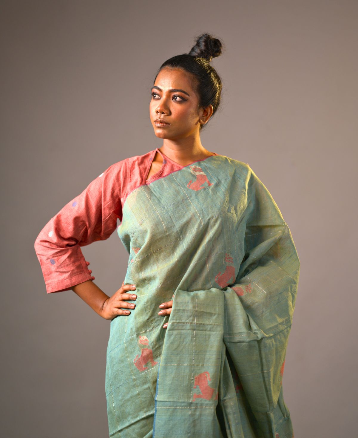 Rupali Rekha Yali Jamdani Saree