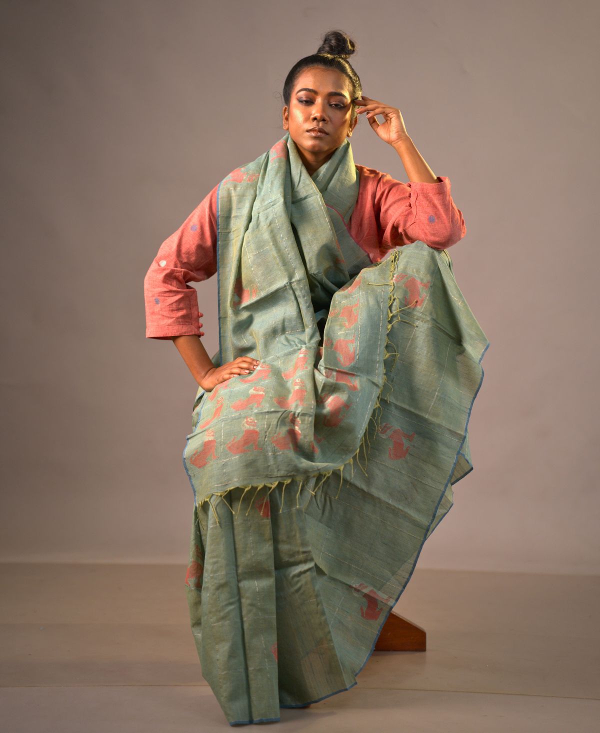 Rupali Rekha Yali Jamdani Saree