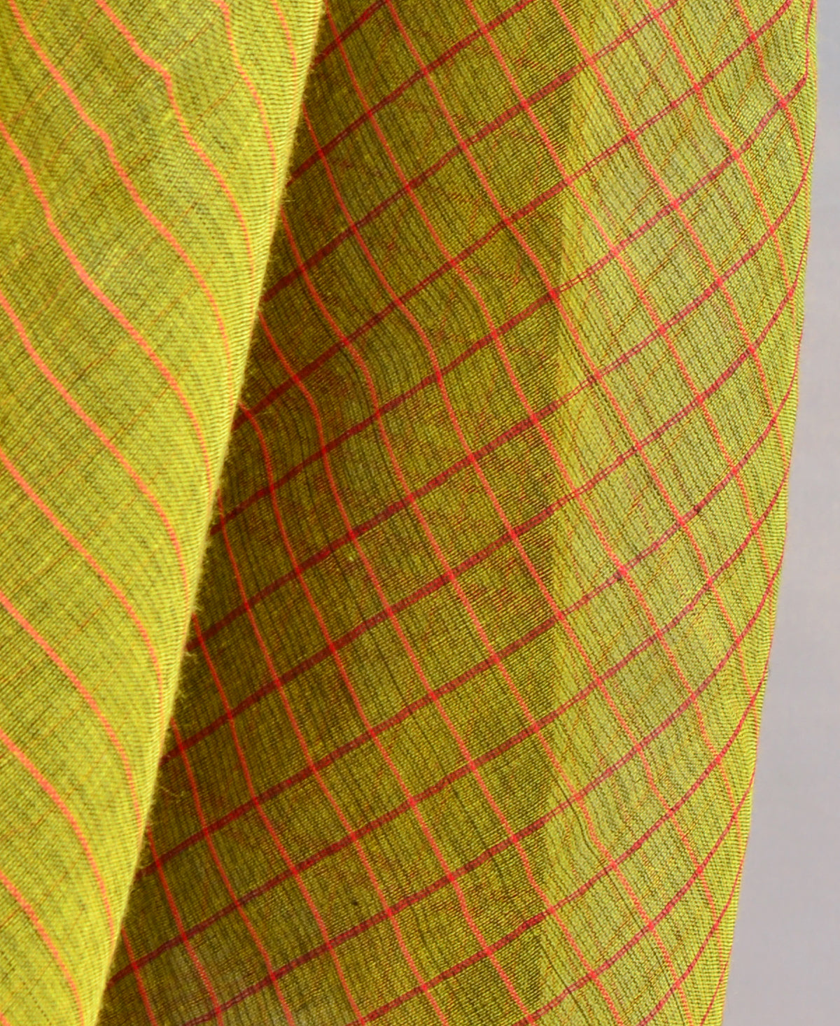 Pista Green Handspun & Handwoven Cotton Saree