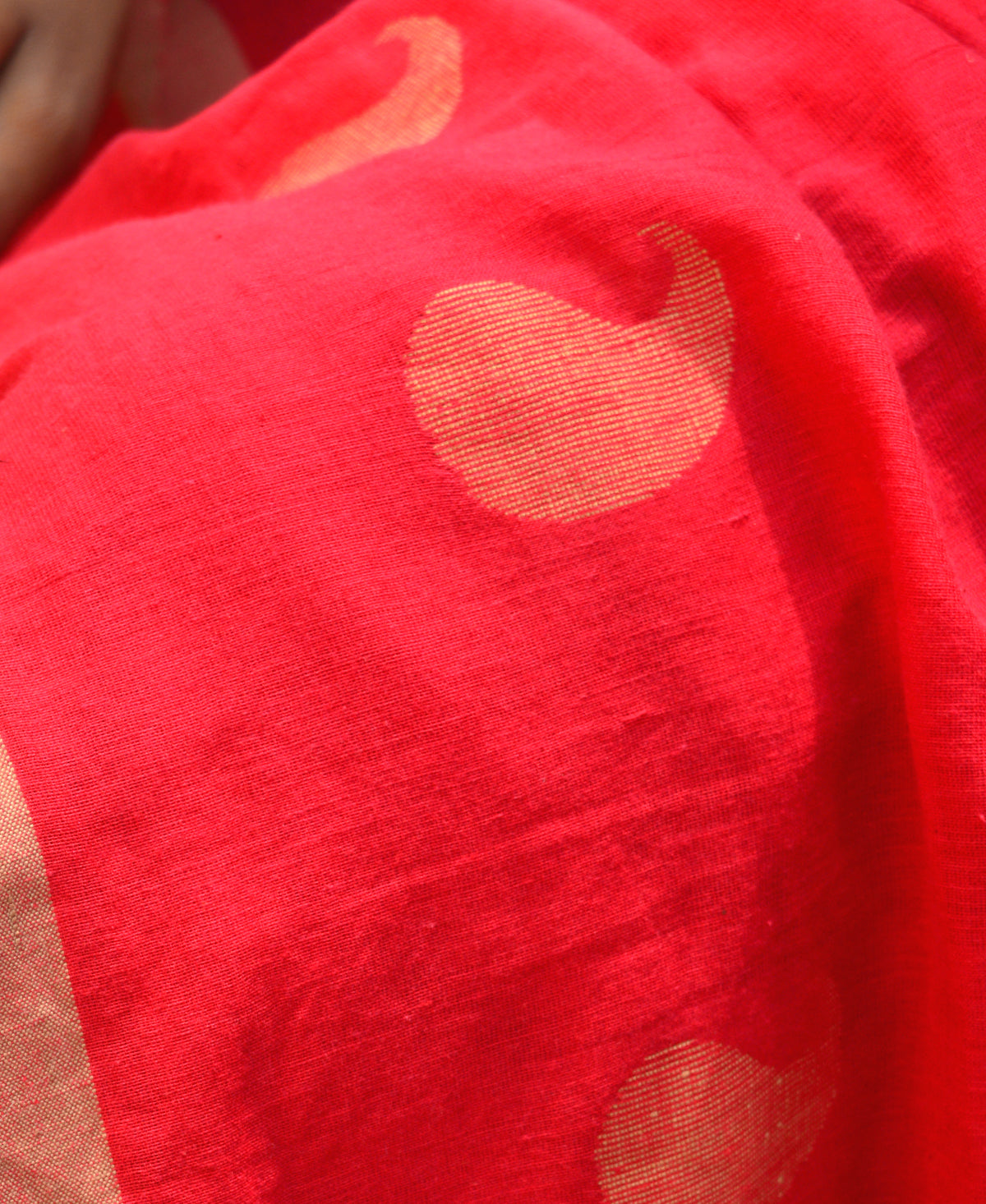 Rich Red Contemporary Kantha Saree