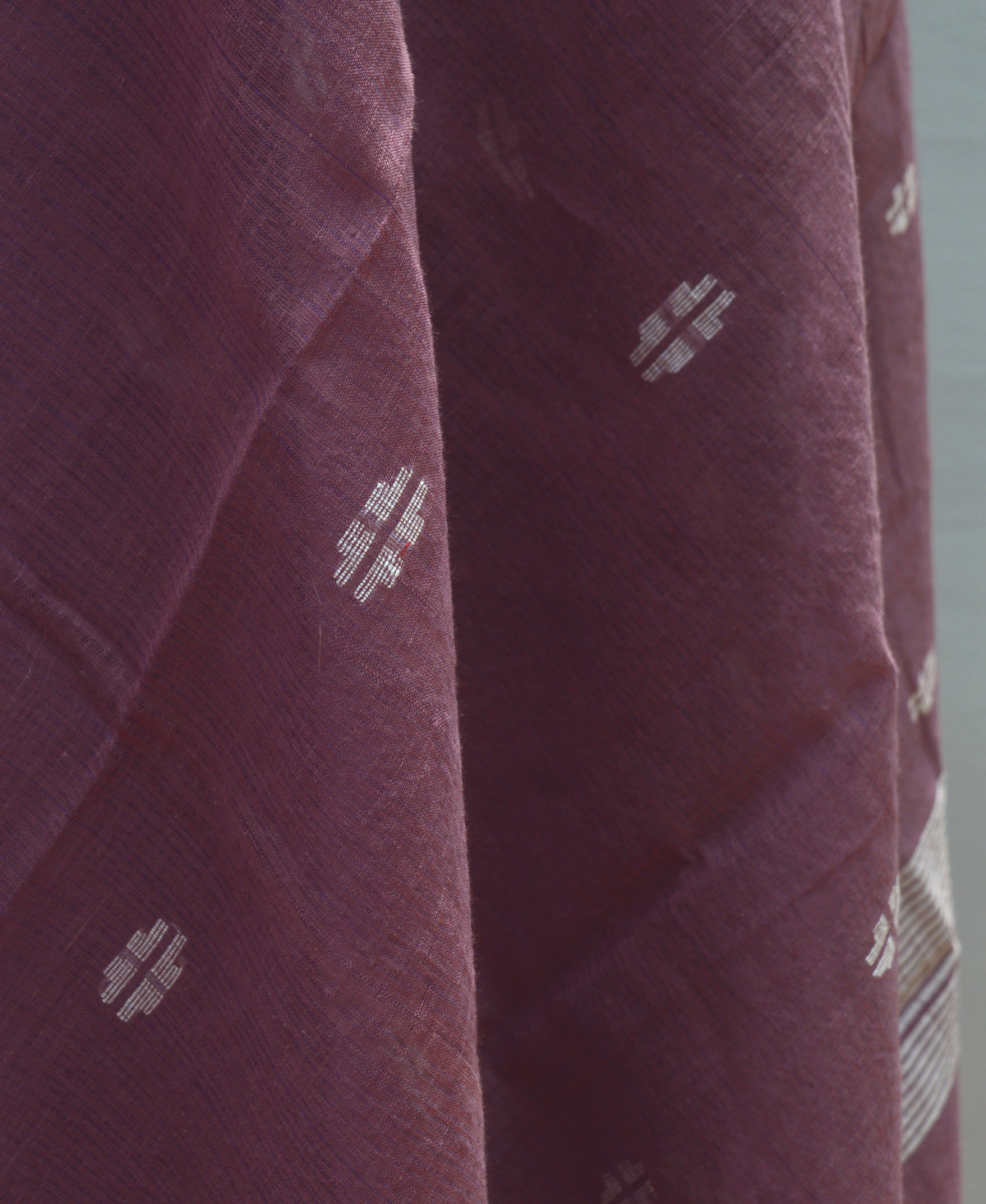 Dusky Purple Silk Cotton Jamdani Saree