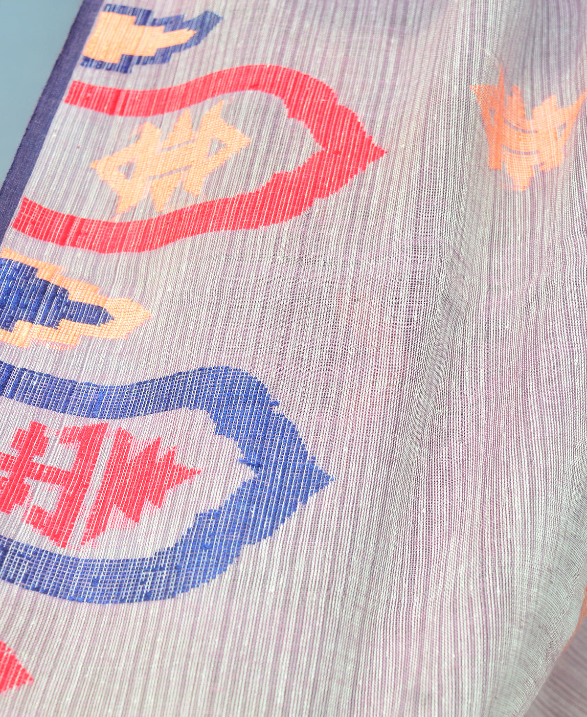 Thistle Mauve Pink Silk Cotton Jamdani Saree