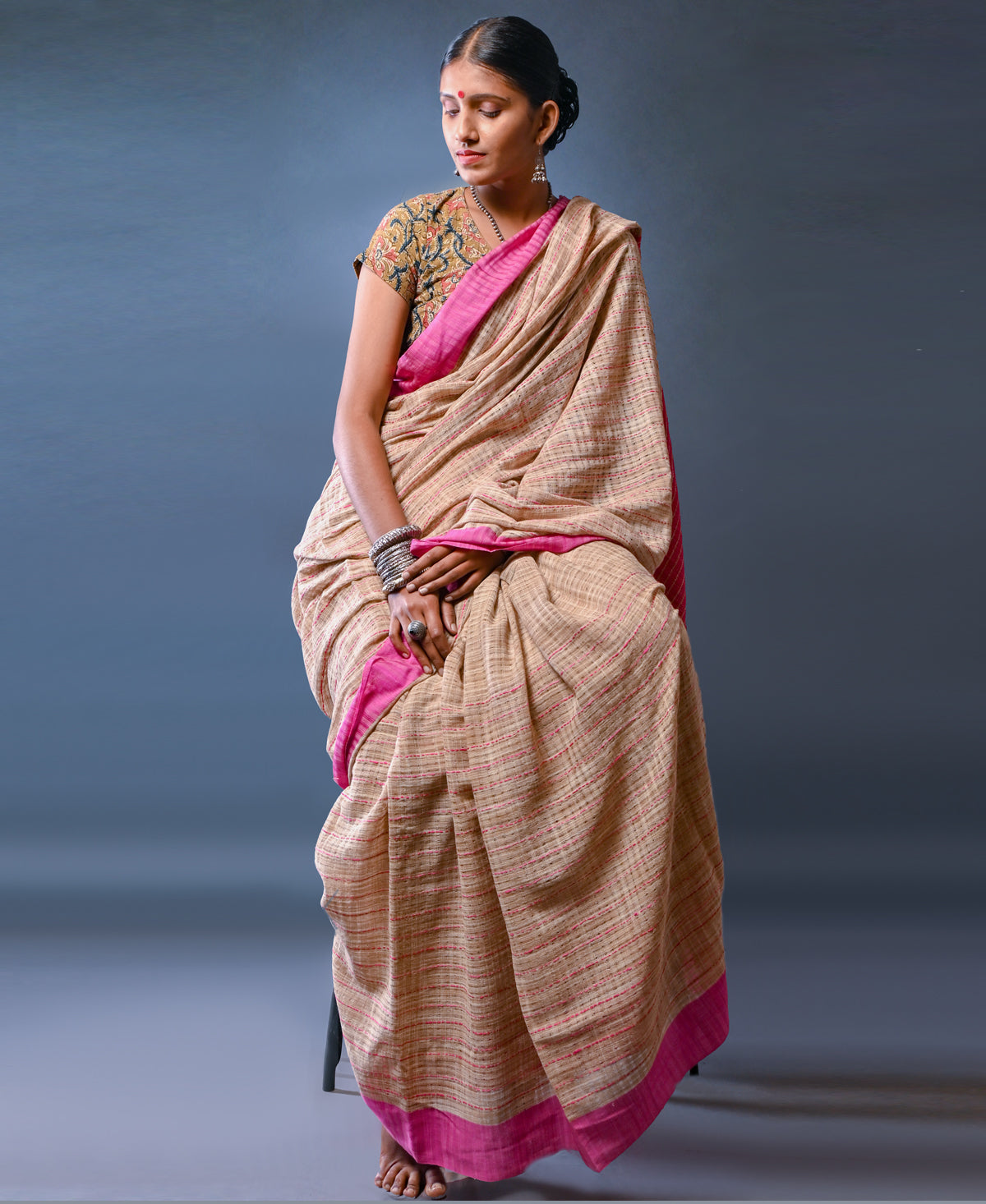 Handloom Cotton Kantha Saree