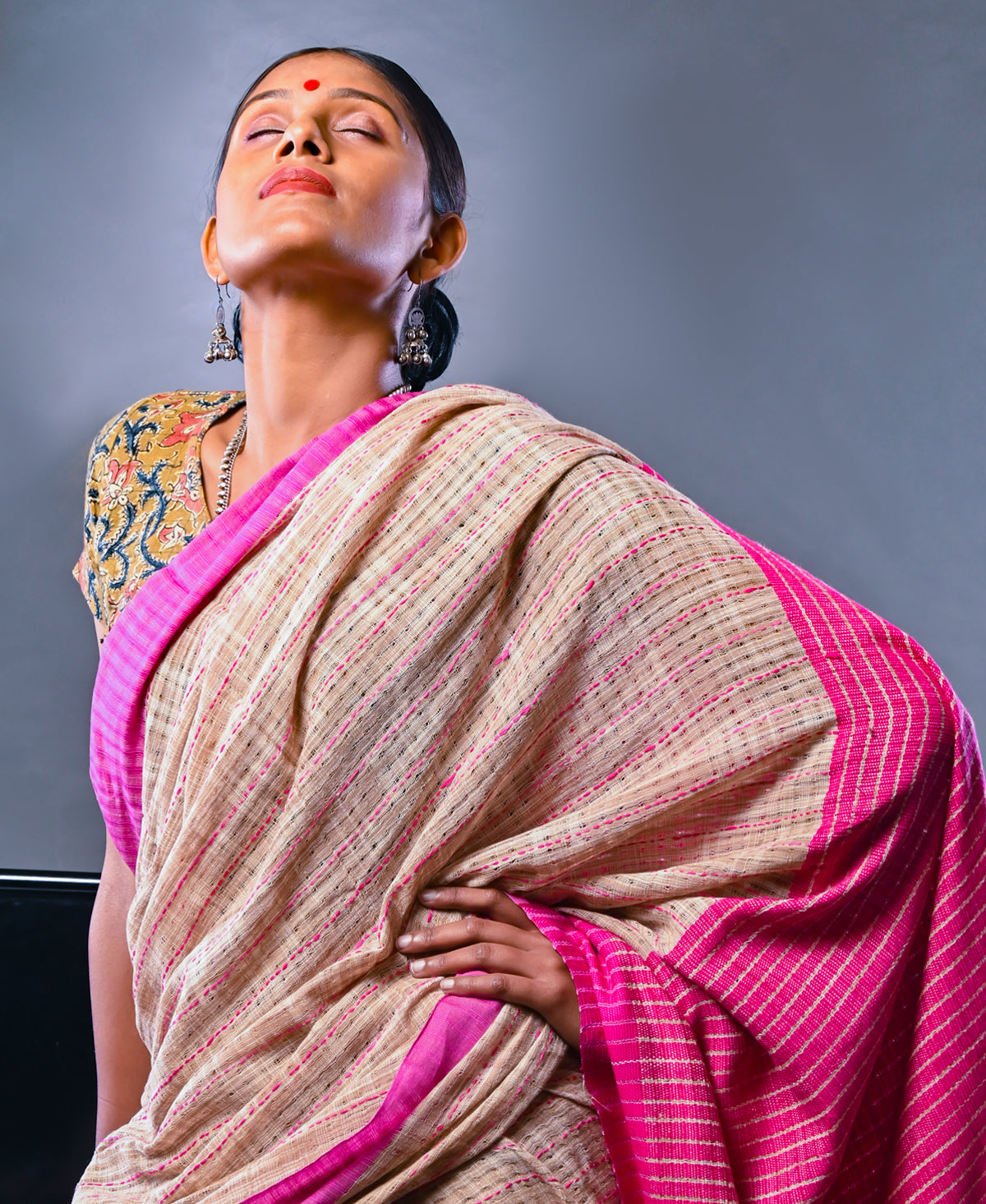 Handloom Cotton Kantha Saree