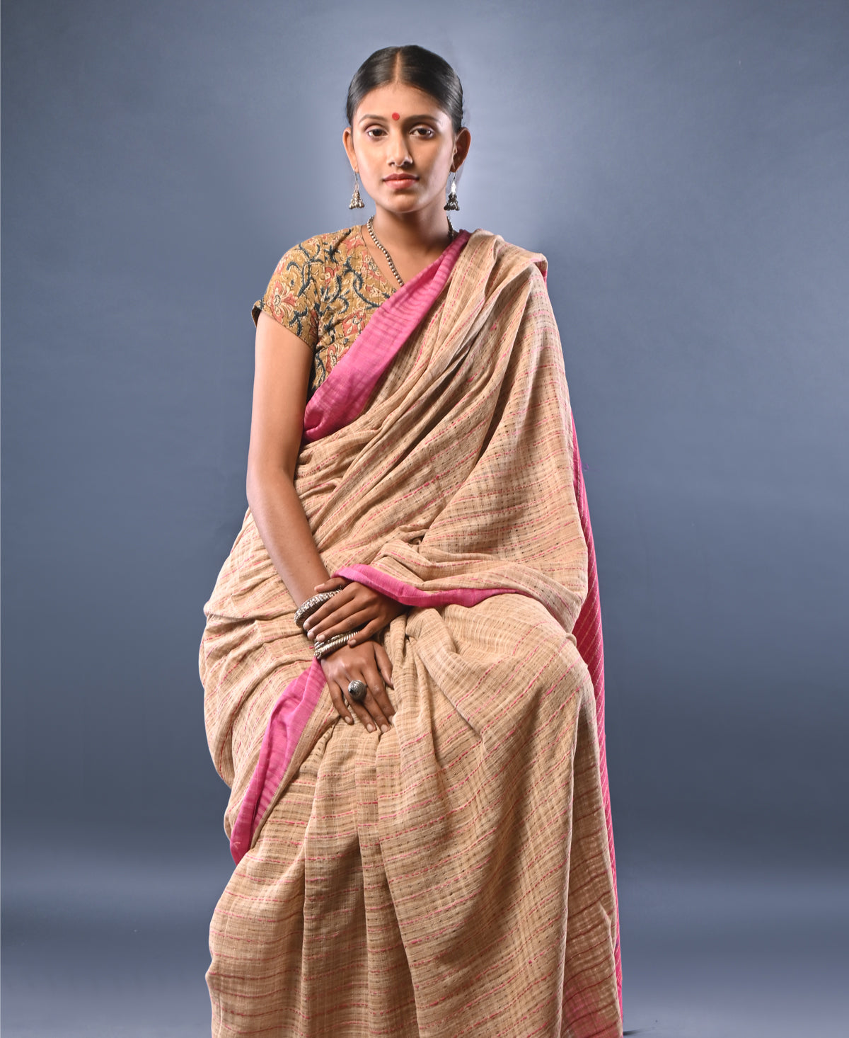 Handloom Cotton Kantha Saree