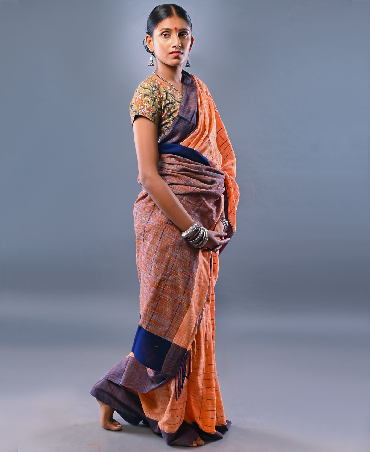 Handloom cotton Kantha saree