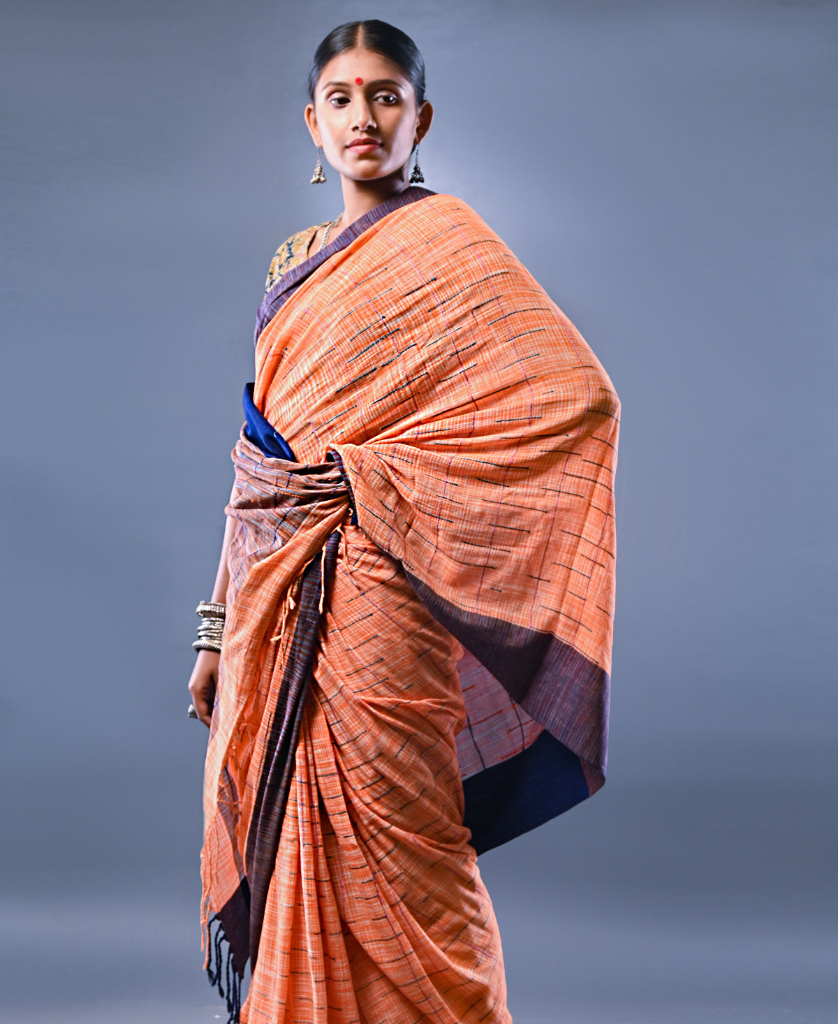 Handloom cotton Kantha saree