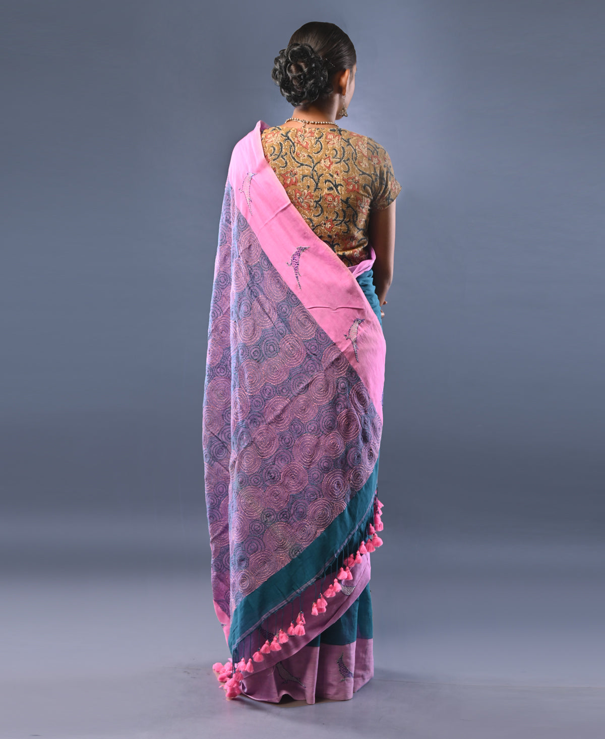 Handloom cotton Kantha saree