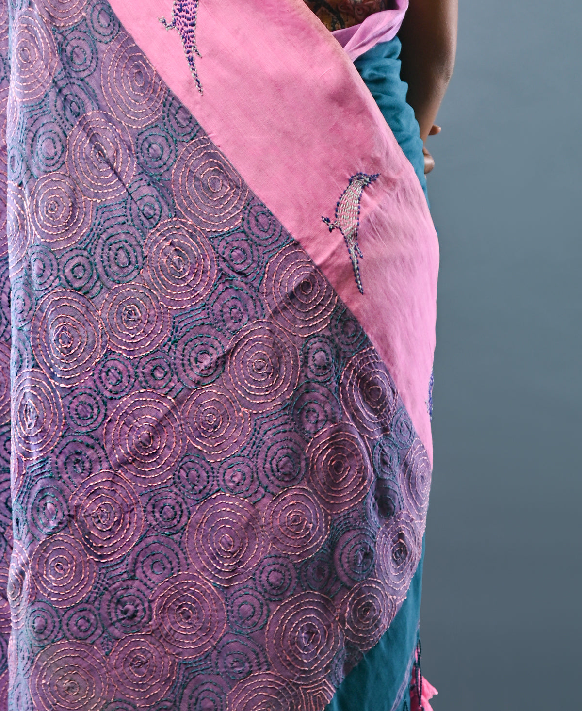Handloom cotton Kantha saree