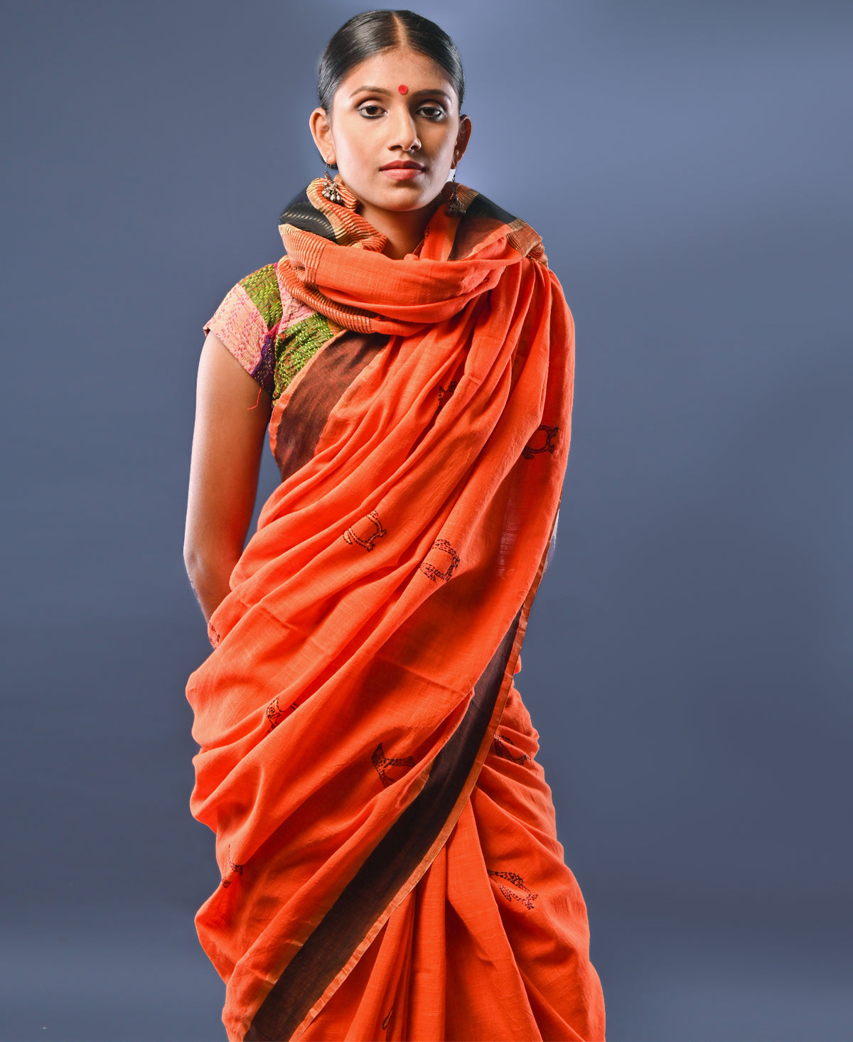 Handloom Cotton kantha saree