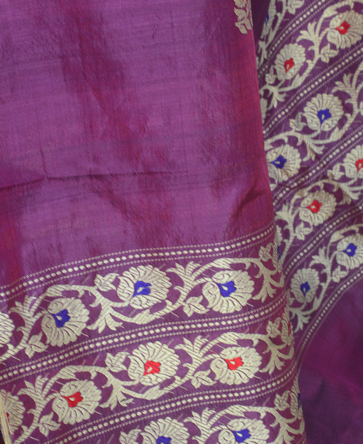 Magenta Silk Baluchori Saree